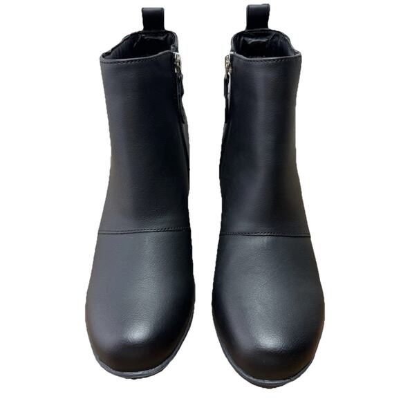 Womens Sz 8 Black Ankle Boots Hidden Heel Wedge Athlefit Sawtooth NWT - Picture 2 of 8